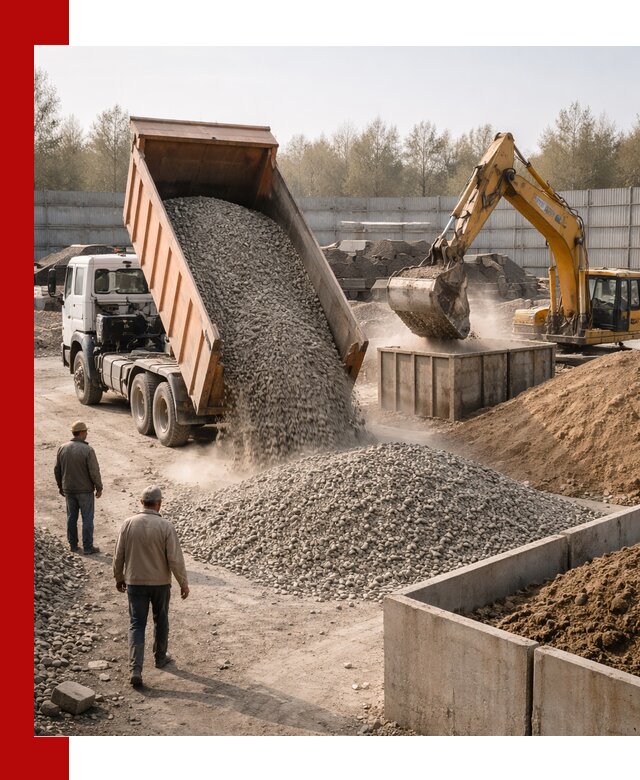 Доставка нерудных материалов с погрузкой и разгрузкой в Саранске