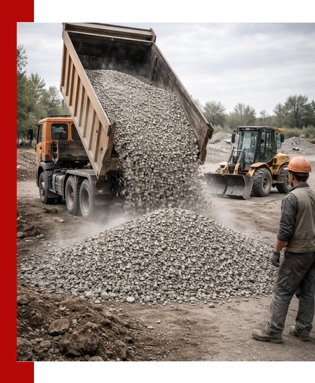 Доставка щебня в Саранске крупными и мелкими фракциями