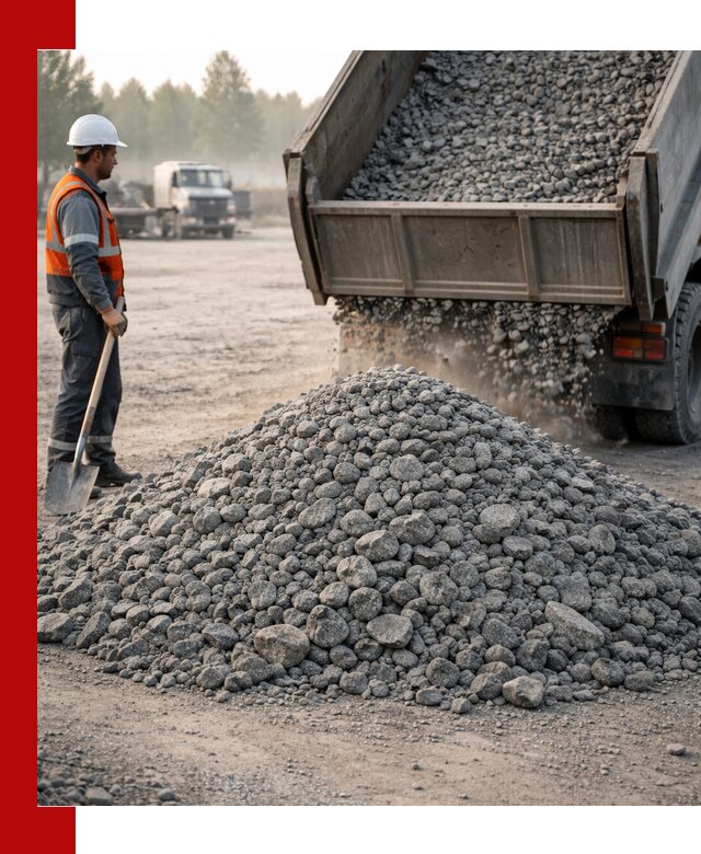 Гранитный щебень фракции 100–201 для строительства в Саранске