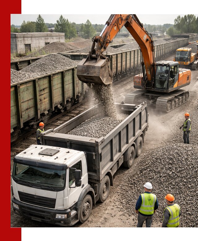 Железнодорожный щебень фракция 25–60 для поставок в Саранске