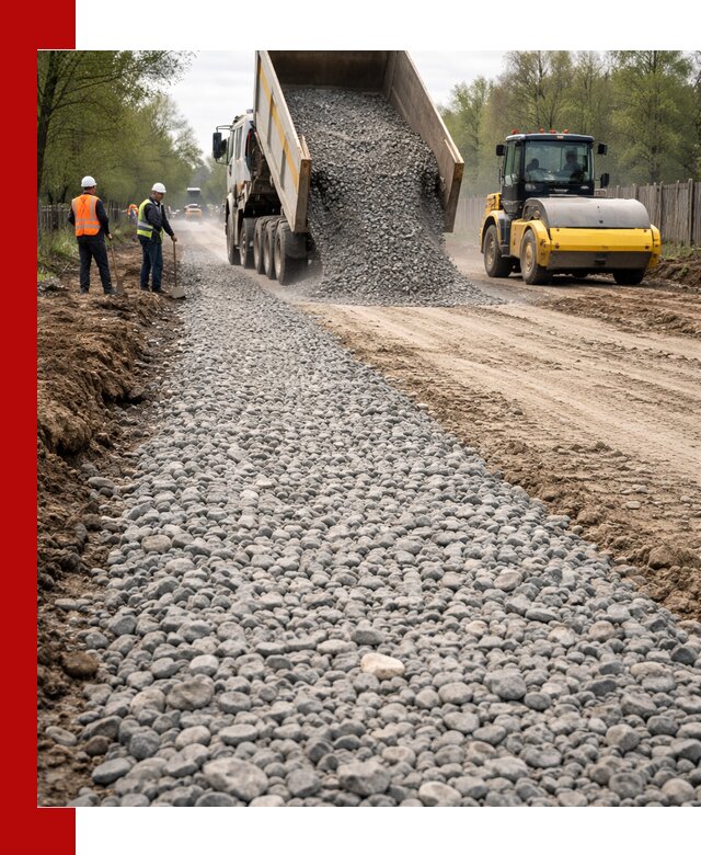 Доставка щебня для отсыпки дорог в Саранске высокого качества