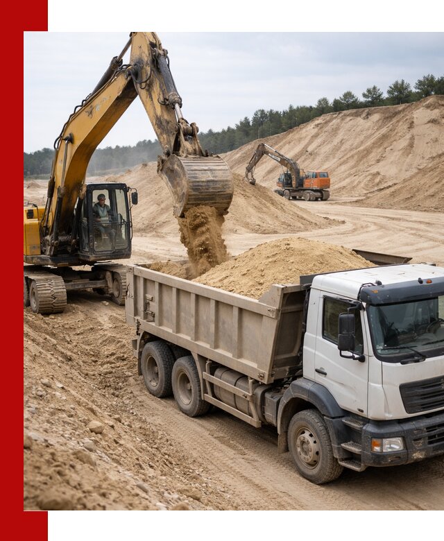 Доставка карьерного песка с самосвалами и разгрузкой в Саранске