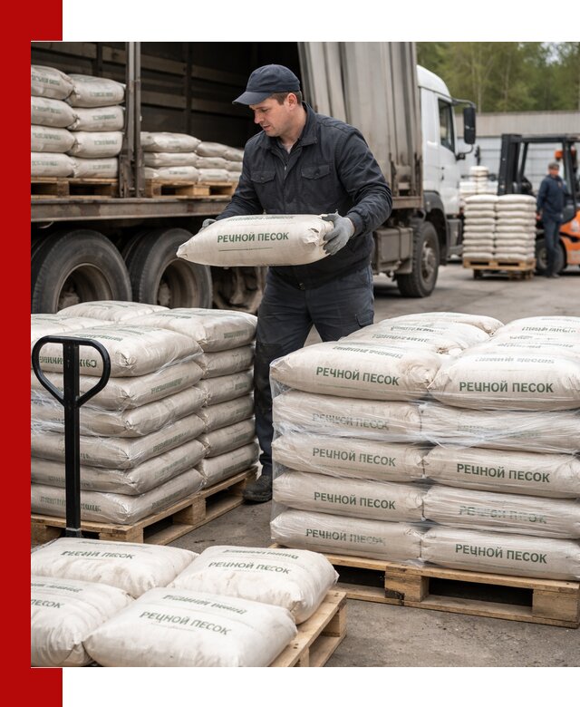 Речной песок в мешках с доставкой в Саранске
