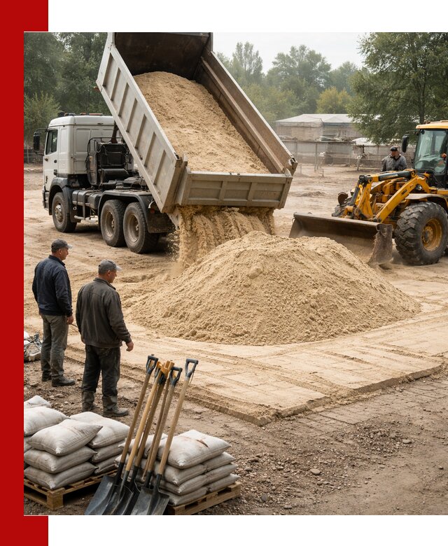 Доставка мытого песка в Саранске с самосвалами по выгодной цене