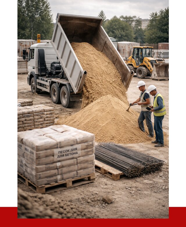 Песок для бетона в Саранске от 2634 р. с доставкой, ПРОНЕРУДСрн