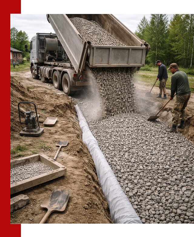 Гравий для дренажа с доставкой в Саранске качественный и недорогой