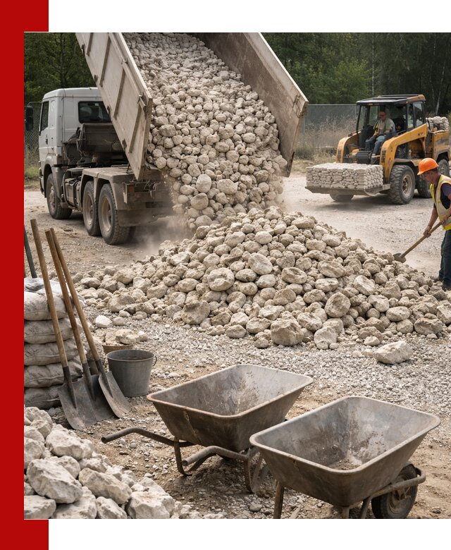 Доставка и продажа бутового известнякового камня в Саранске