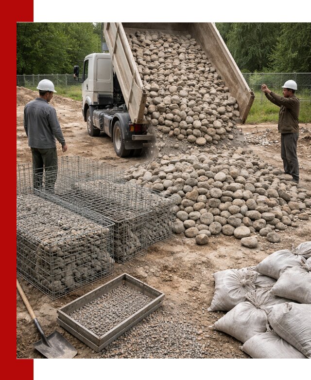 Камень для габионов фракция 70–151 в Саранске