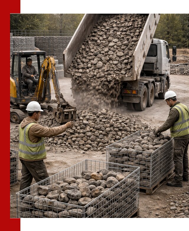 Камень для габионов фракция 100–201 в Саранске