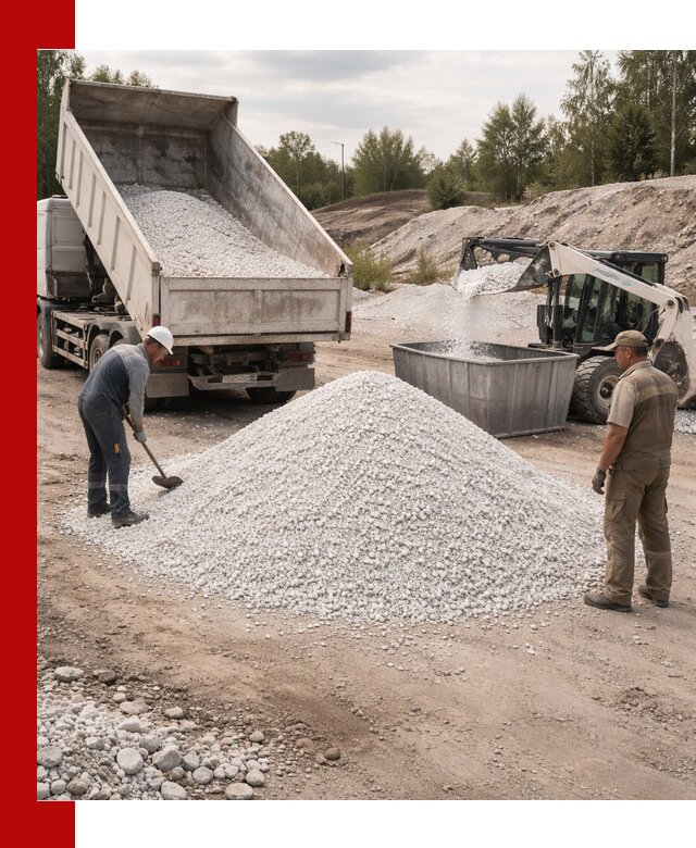 Доставка и продажа белой мраморной крошки в Саранске