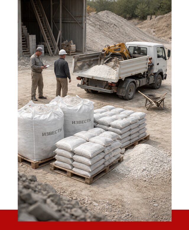 Известь строительная в Саранске с доставкой от 4425 р. | ПРОНЕРУДСрн