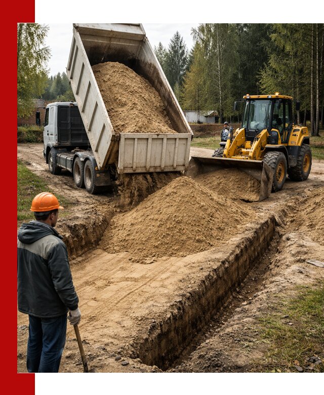 Доставка песчаного грунта в Саранске для строительных работ