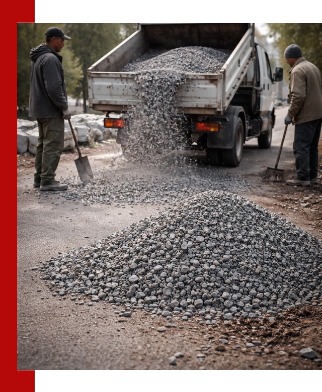 Гранитная крошка для посыпки дорог и тротуаров в Саранске