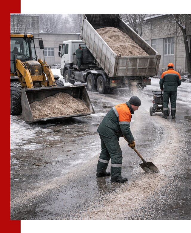Реагент против гололеда с доставкой и нанесением в Саранске