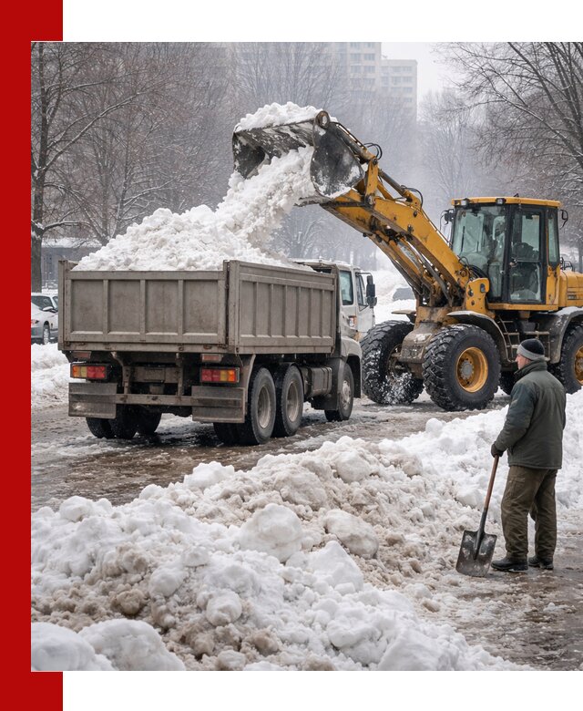 Вывоз снега грузовой техникой в Саранске оперативно и чисто
