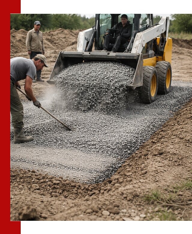 Устройство щебеночной подушки в Саранске для дорог и фундаментов